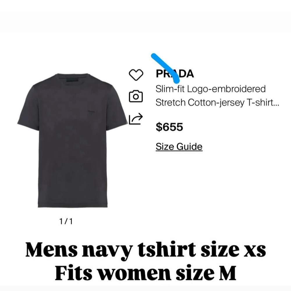 Prada Dark Blue Short Sleeve Tee